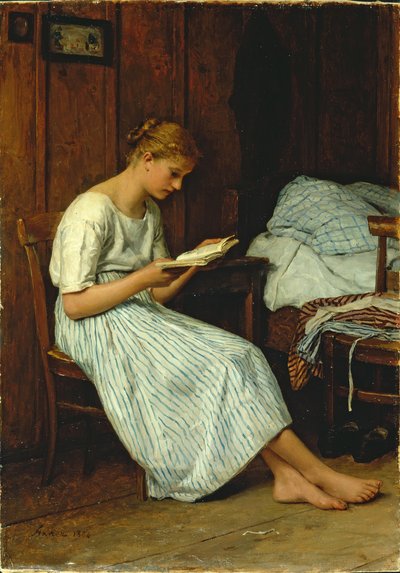 Um leitor Gotthelf de Albert Anker